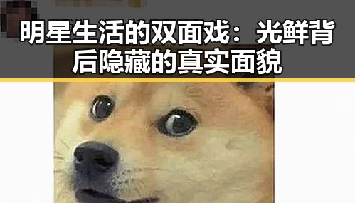 明星生活的双面戏：光鲜背后隐藏的真实面貌